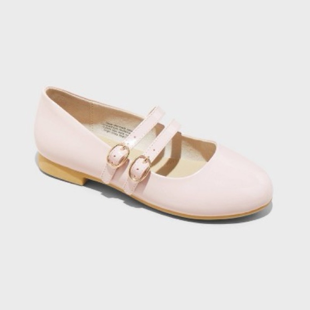 Amelia Pink Double-Buckle Mary Jane Flats from Cat & Jack- Size 3 Girls NWT